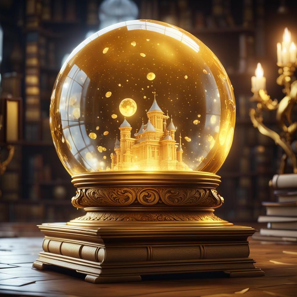 Enchanted Crystal Ball in Radiant Library: 3D Render