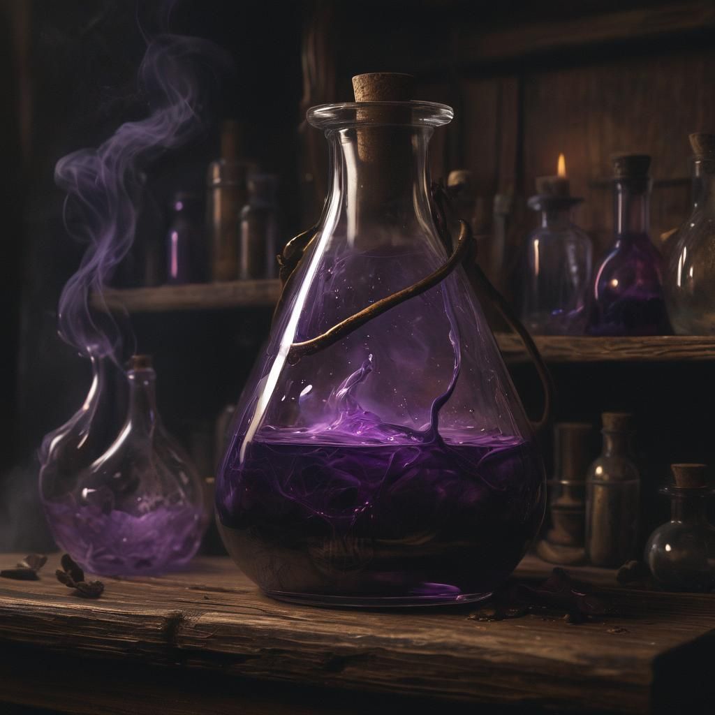 Arcane Purple Potion in Alchemist's Bottle
