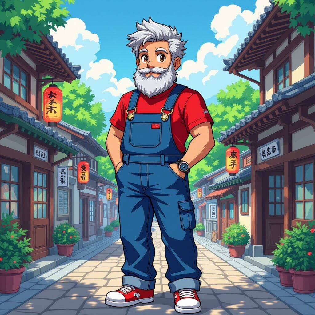 Man in Super Nintendo Land: Manga-Inspired Digital Art