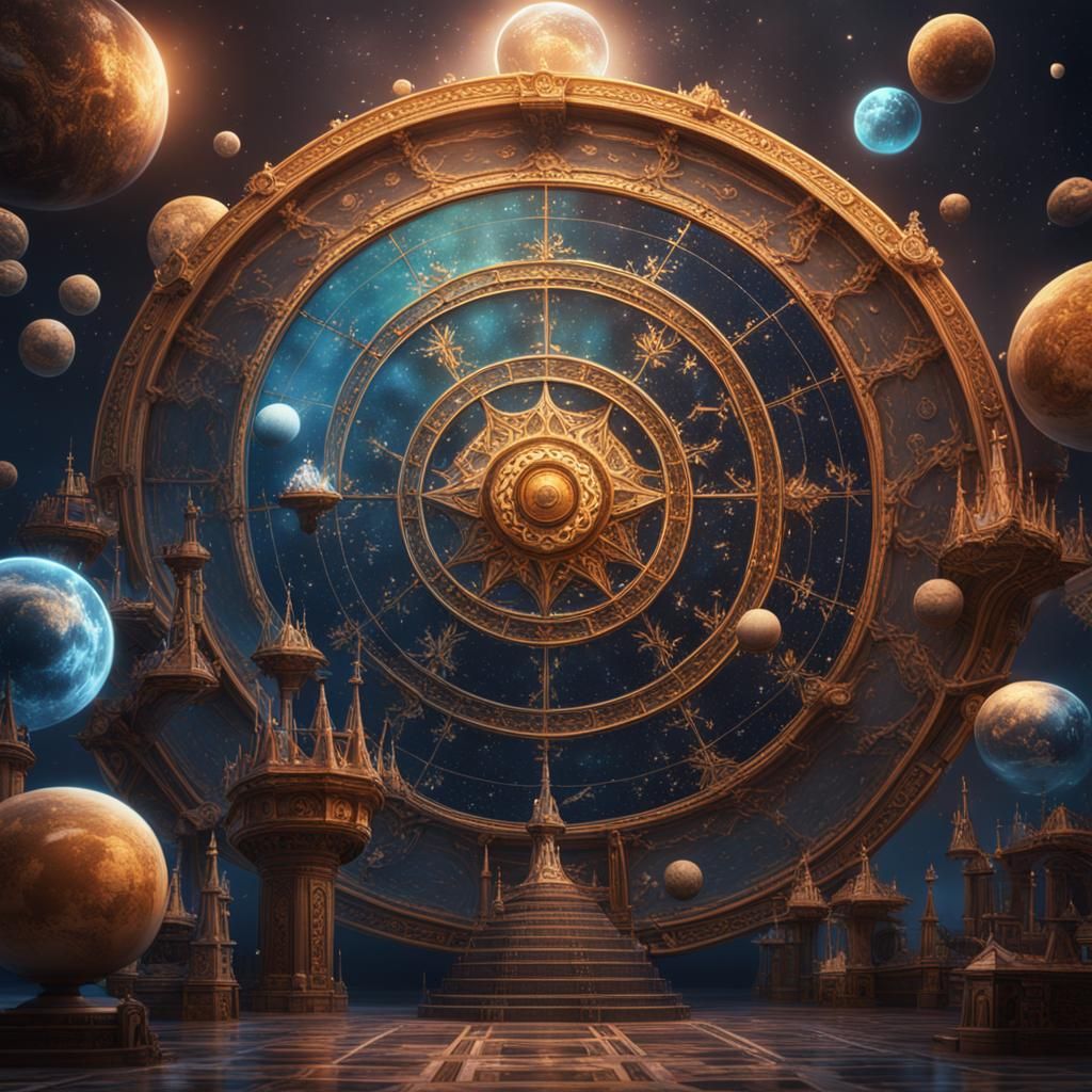 Detailed Matte Painting of Astrology Concept
