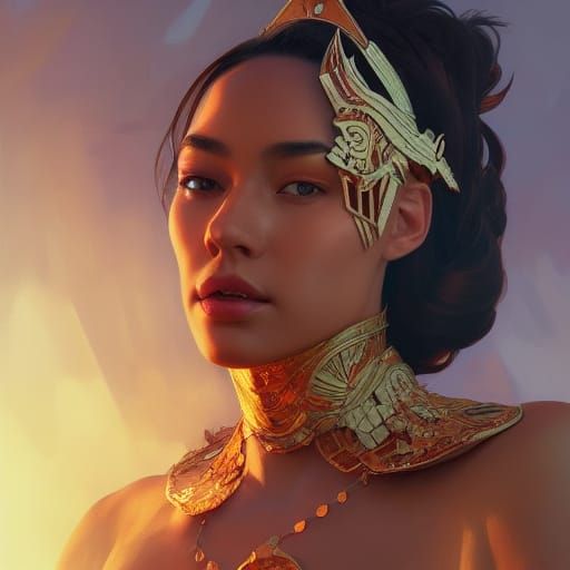 Taco Queen Portrait in Hyperdetailed Splash Art Style