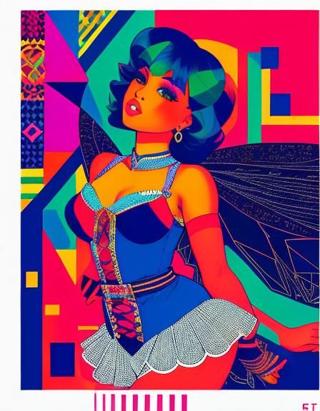 Geometric Ribbon in Pop Art Style