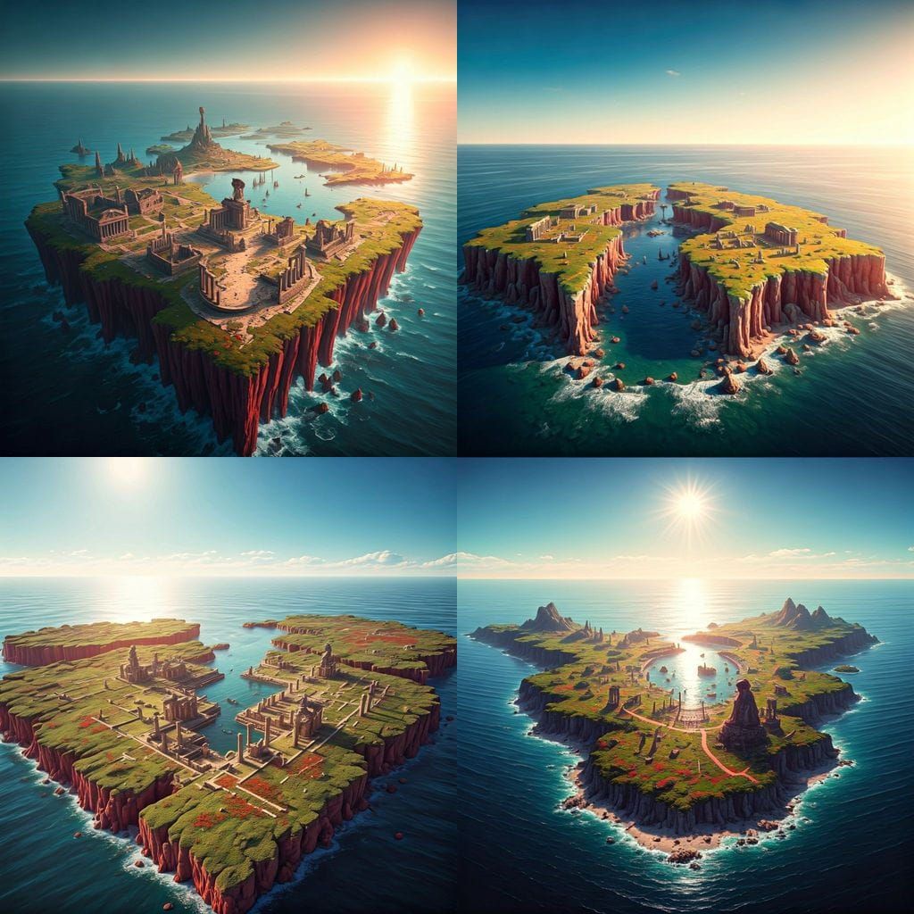 Centaur Island Dedicated to Ares with Ancient Ruins