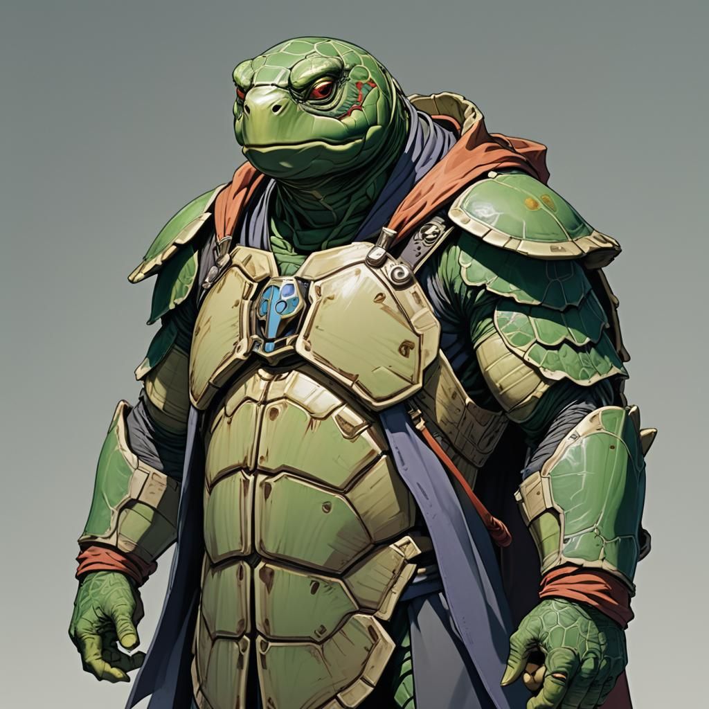 Tortle Wizard Student in Anime Style