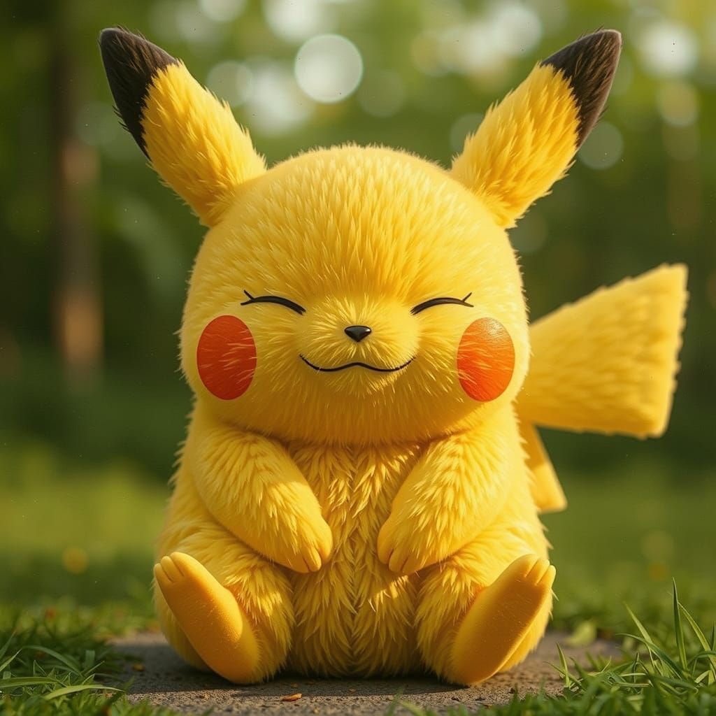 Korean Teen with Pikachu in Digital Art Style