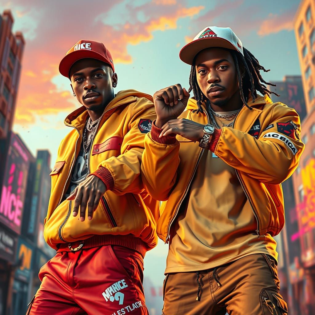 Rappers in Hyperrealistic Streetwear Inspired Outfits Perfor...