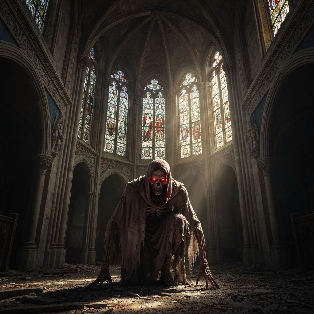 Blood-Soaked Skeleton: A Gothic Angel of Death