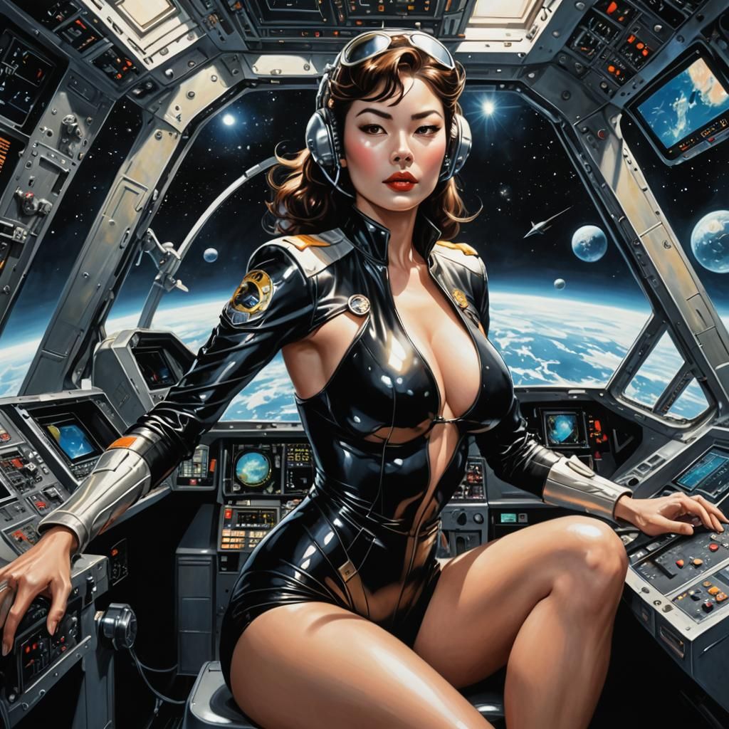 Retro Sci-Fi Pilot Oversees Planetary Destruction