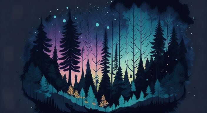 AI Interpretation of a Galactic Forest