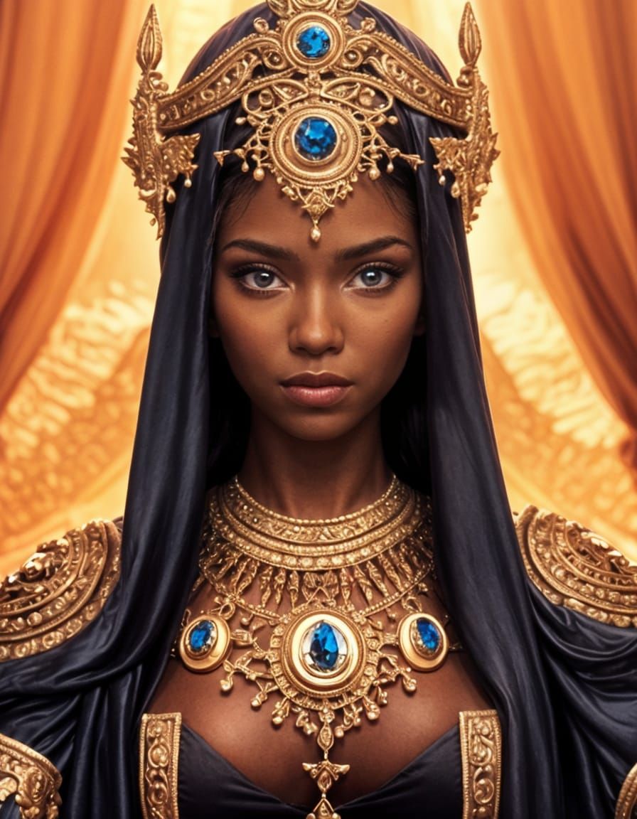 Regal Woman in a Renaissance-Inspired Setting