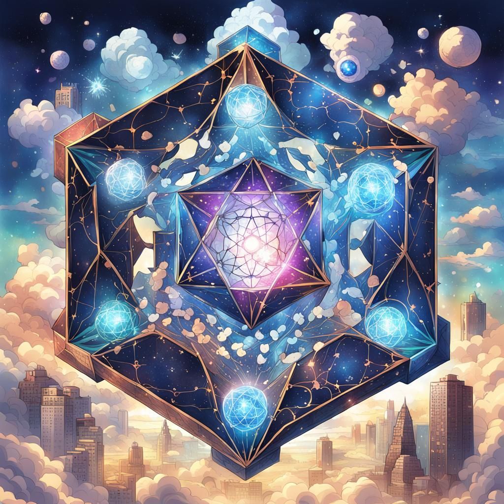 Metatron's Cube in Anime Art Style