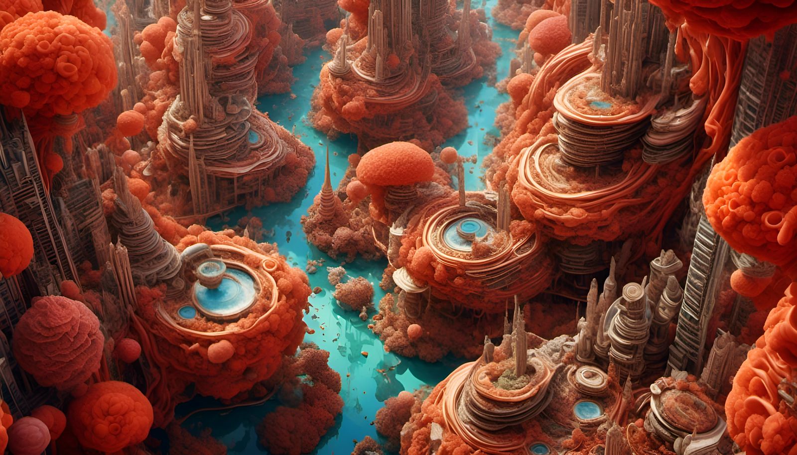 <lora:8k Vray HD CGI:1.0> <lora:Fibonacci collage:1.0> Organ...