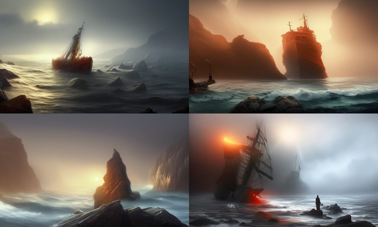 Roman Soldier Emerges from Shipwreck on Beach