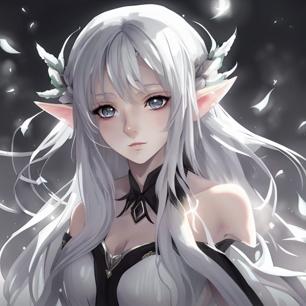 Anime Elf Girl Casting Magic Spell