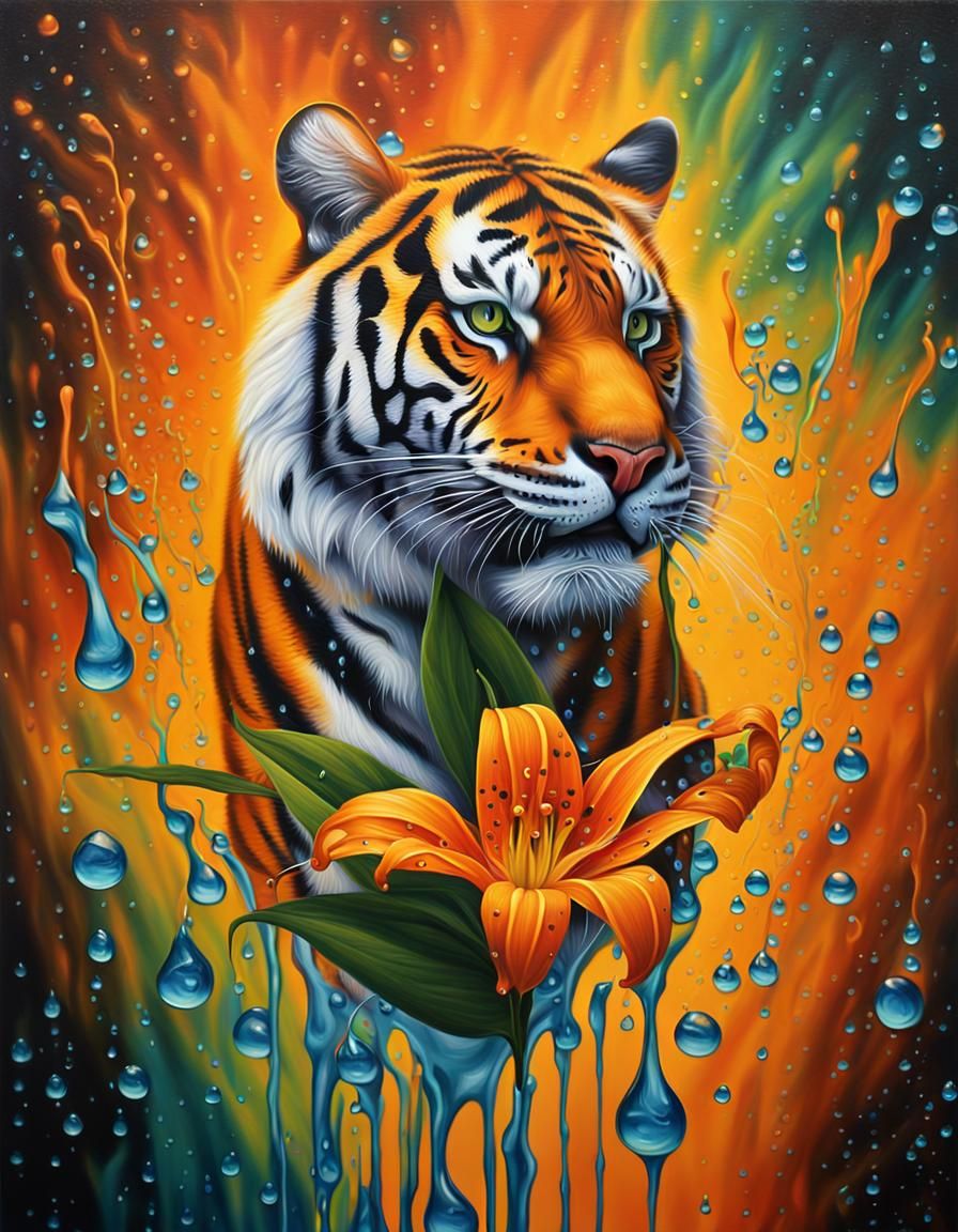 Surreal Tiger Transformation into Tiger Lily