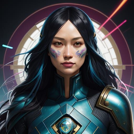 Pom Klementieff Portrait in Digital Painting Style