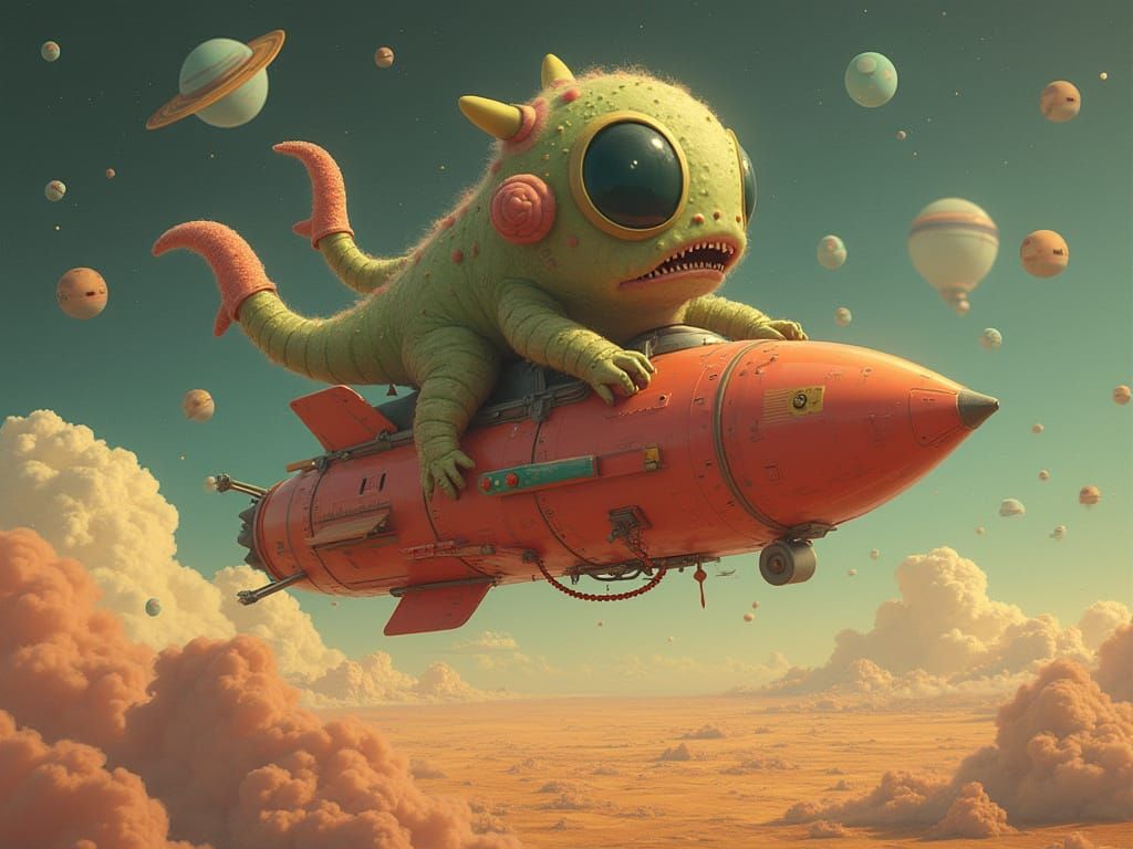 Exocorporeal Organism Rideflying Rocketship-Spacehopper