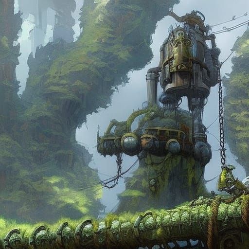 Gigantic Steampunk Hands Emerge from Ruins