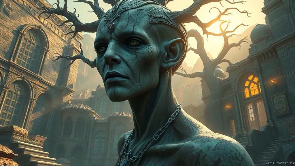 Mystical Being in Ancient Alien Ruins