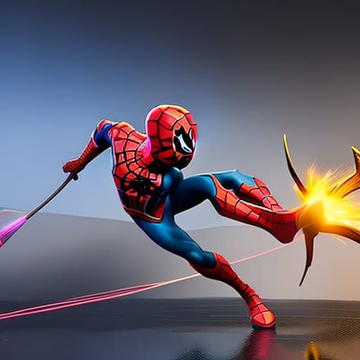 Spiderman, Gwen, and Miles in 3D Digital Art