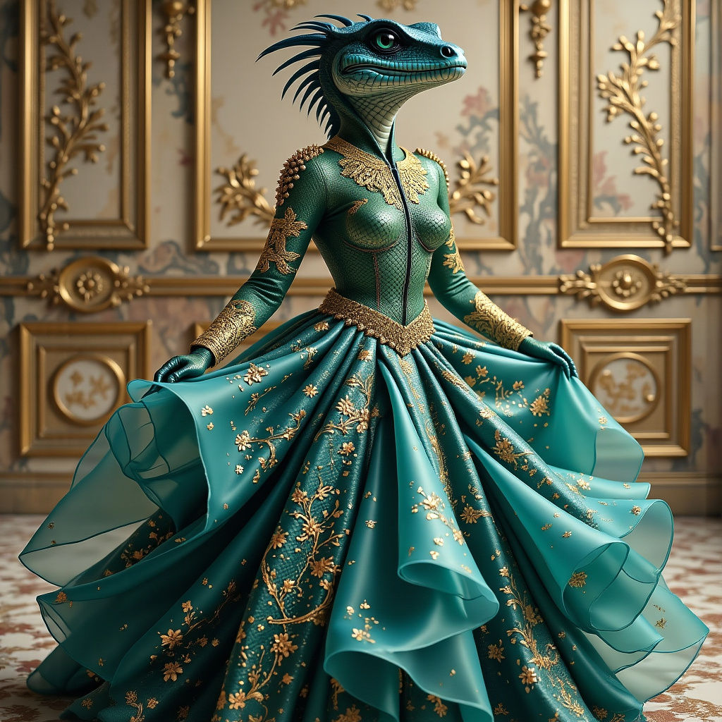 Alien Lizard Queen on the Runway