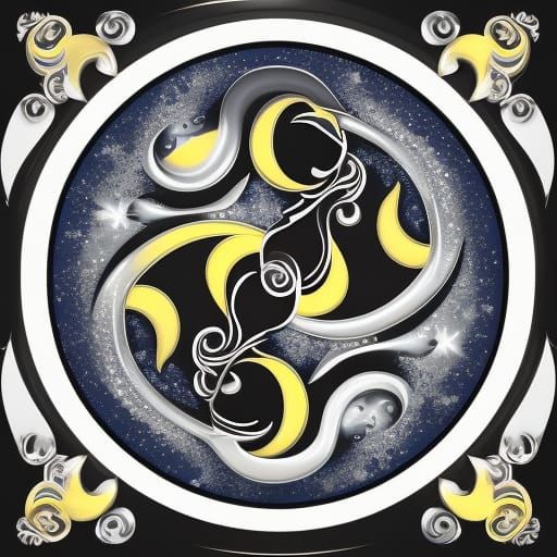 Bright Yin Yang with Sun and Moon
