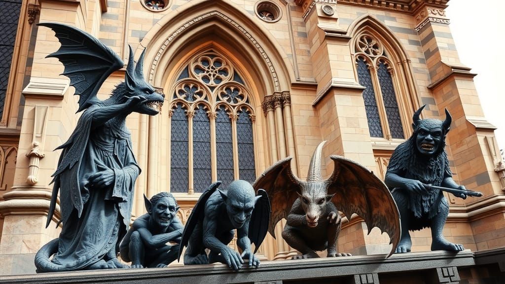Goblins, Gremlins and Gargoyles outside the Church