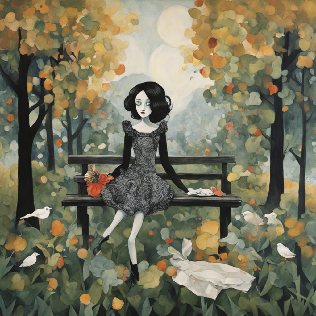 Ethereal Woman in Whimsical Garden Setting, Inspired by Art ...