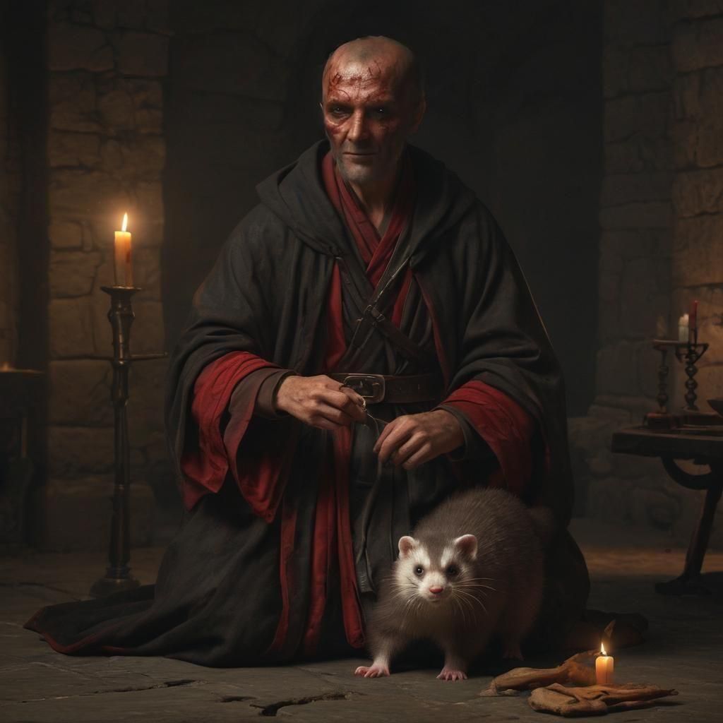 Assassin and Ferret in Candlelight