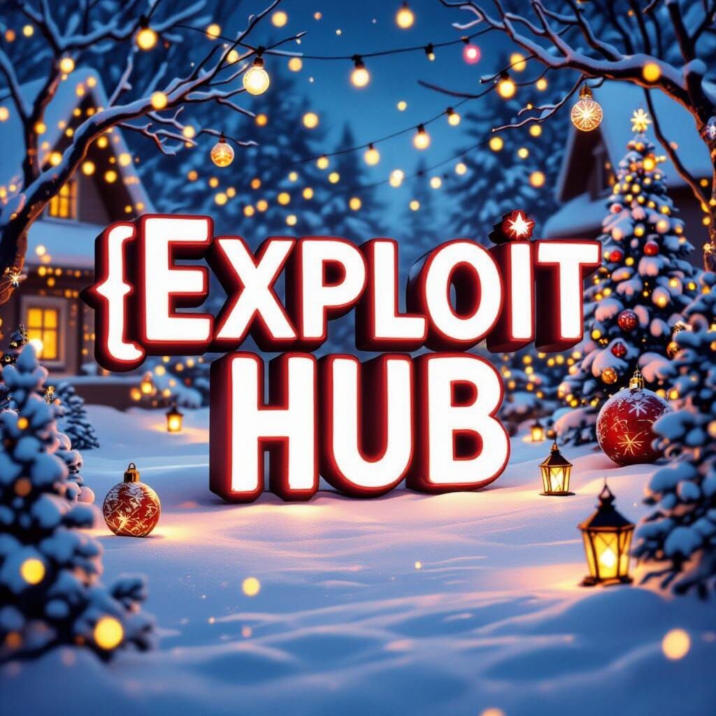 Exploit Hub Christmas Background with Snowy Landscape and Fa...