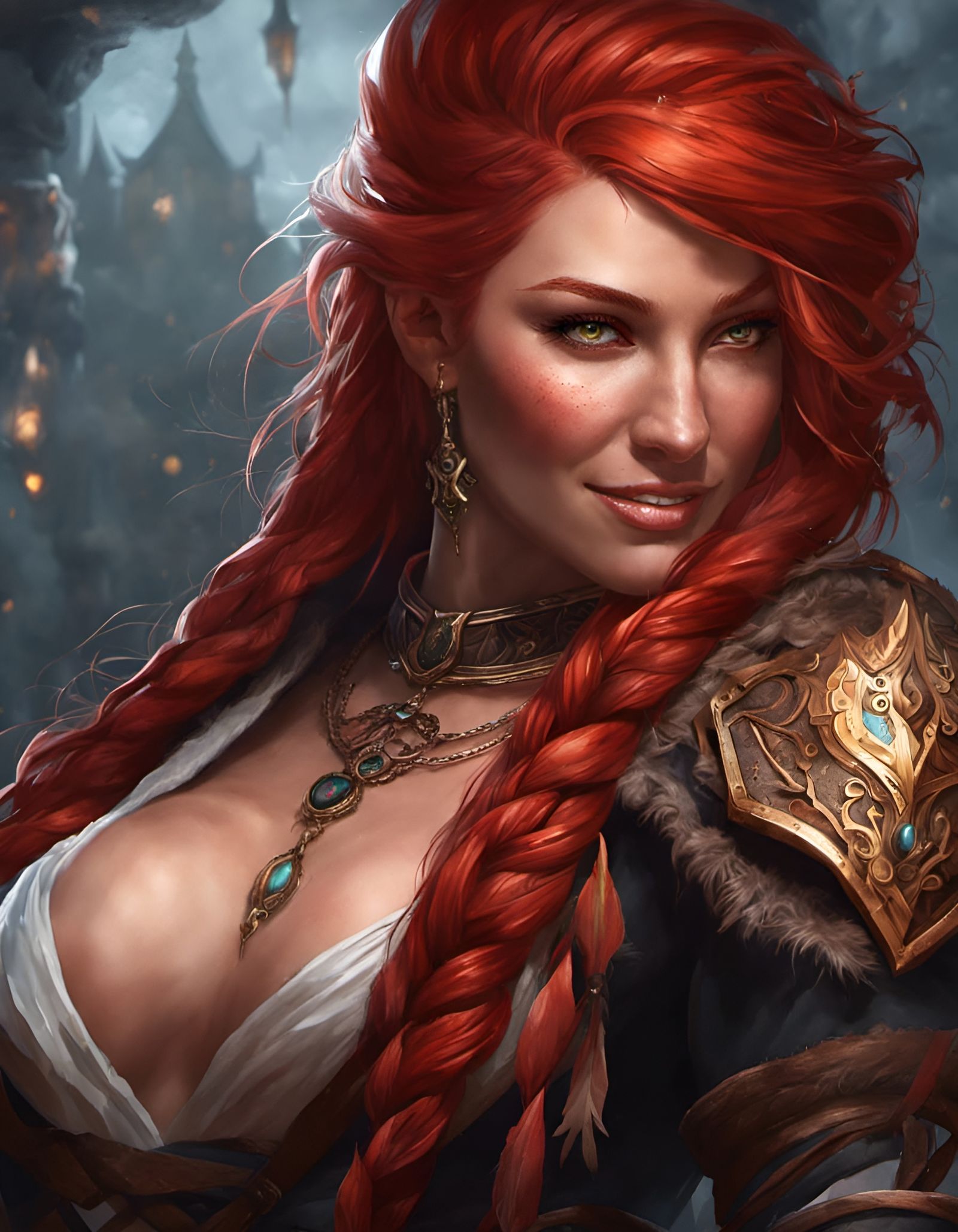 Bloodied Mage in Dark Fantasy Style