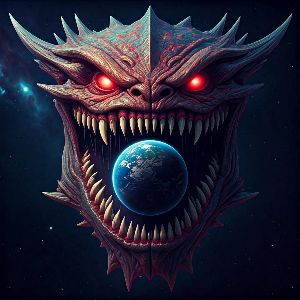 Colossal Space Monster Looms Over Earth