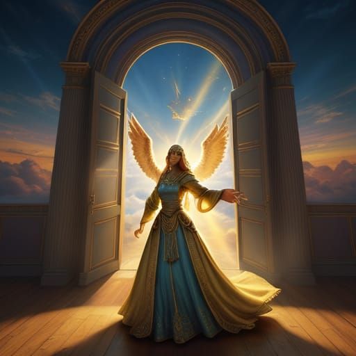 Door of Heaven: A Cinematic Fantasy Scene