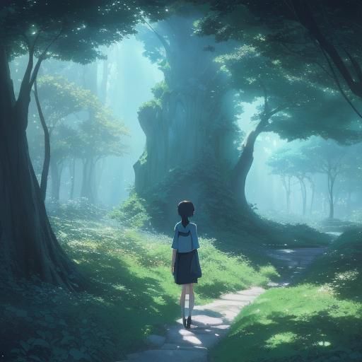 Oedipus Rex Sphinx in Ghibli Anime Style