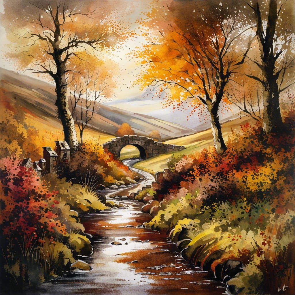 Scottish Autumn Landscape in Hyperrealistic Style