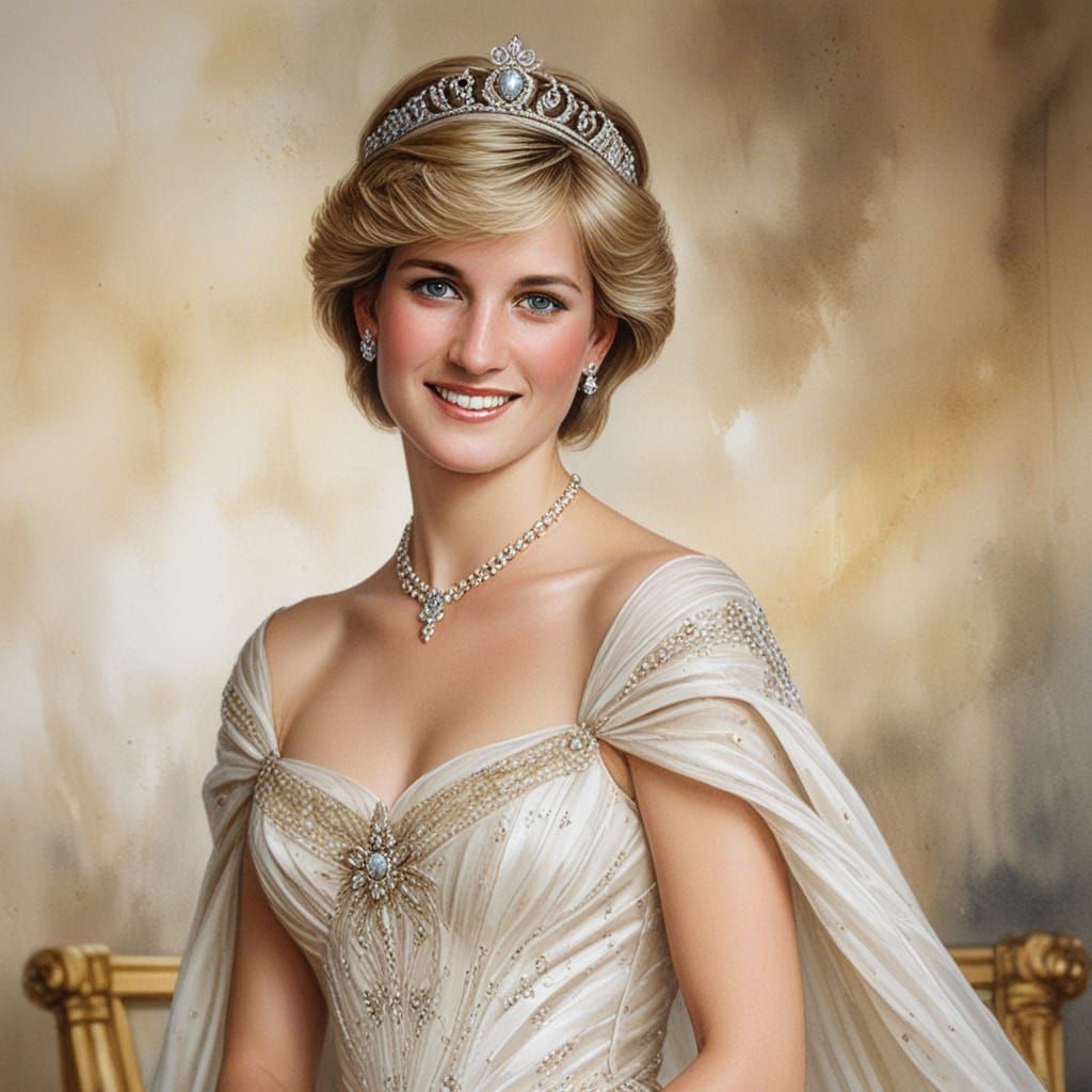 Regal Princess Diana in Elegant Fine Art Portrait