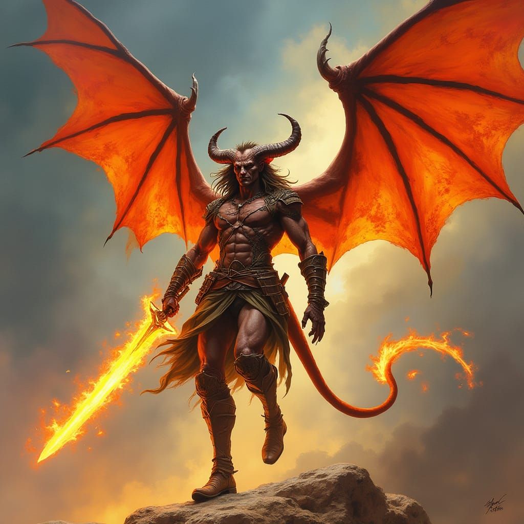 Demon Hero Soars to the Heavens in Epic Fantasy Style