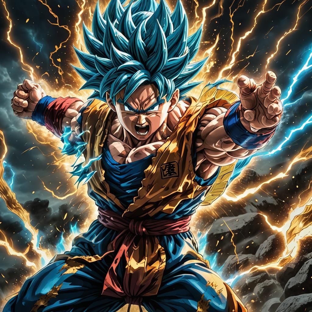 Son Goku Super Saiyan Blue Kaioken Fighting Pose