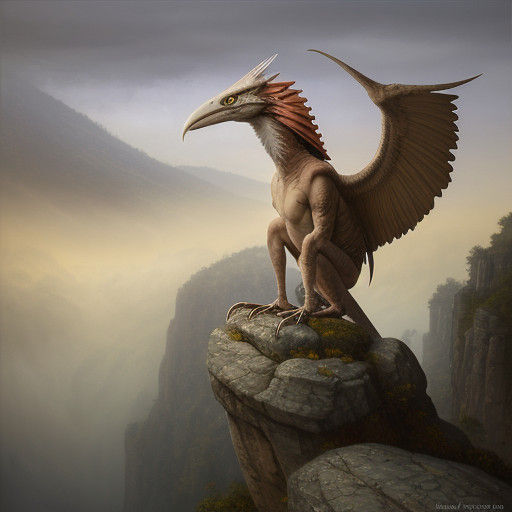 Ethereal Tapejara in Mystical Landscape - Concept Art