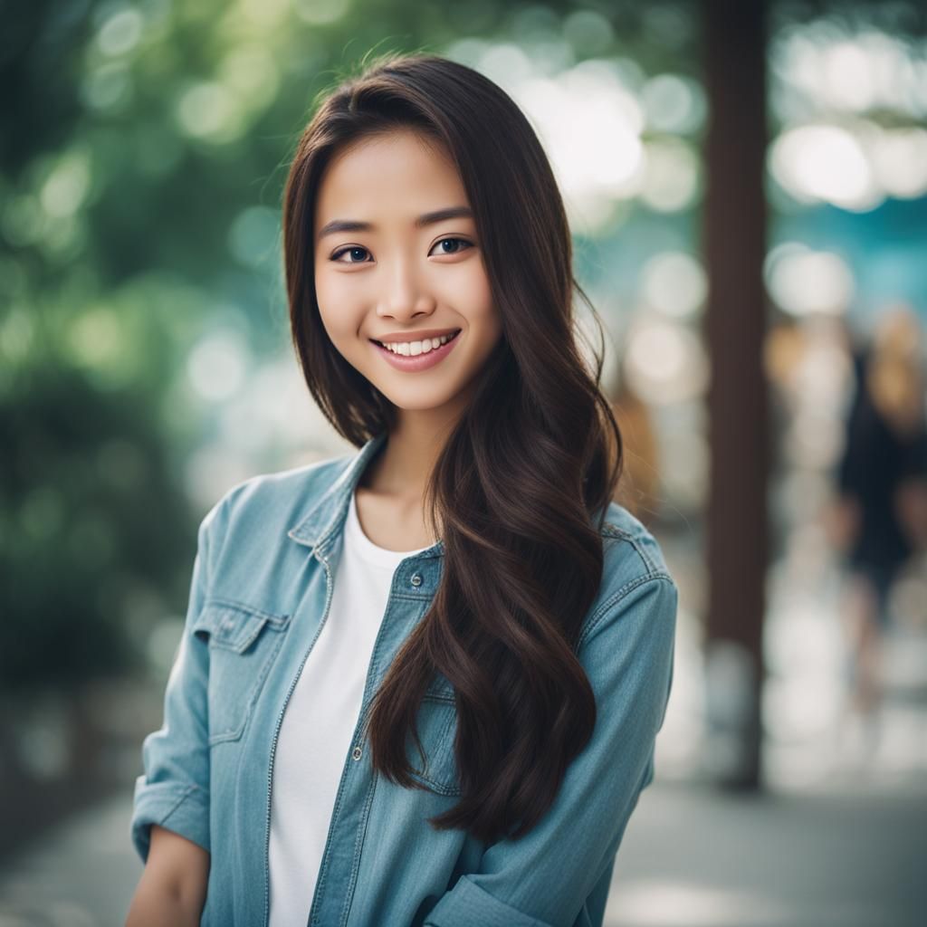 Beautiful Eurasian Woman with Charismatic Smile in China