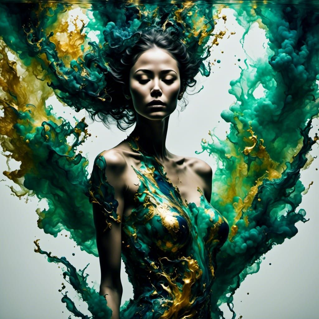 Ethereal Lovesick Dancer in Ink Silhouette Style