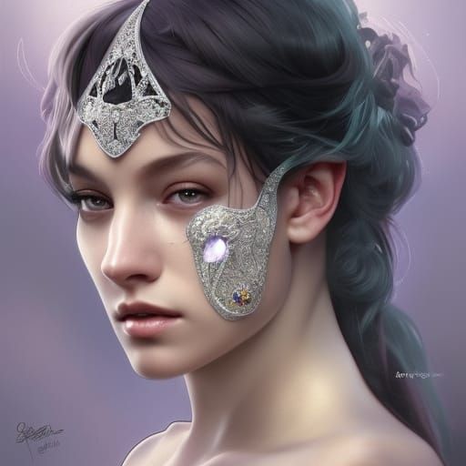Silver Crown with Jewels, Artstation Concept Art