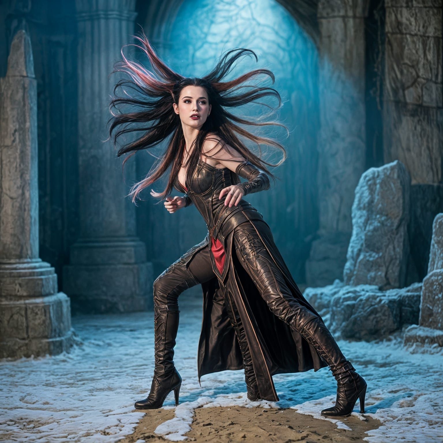 High Elf Sorceress with Intense Magic Powers