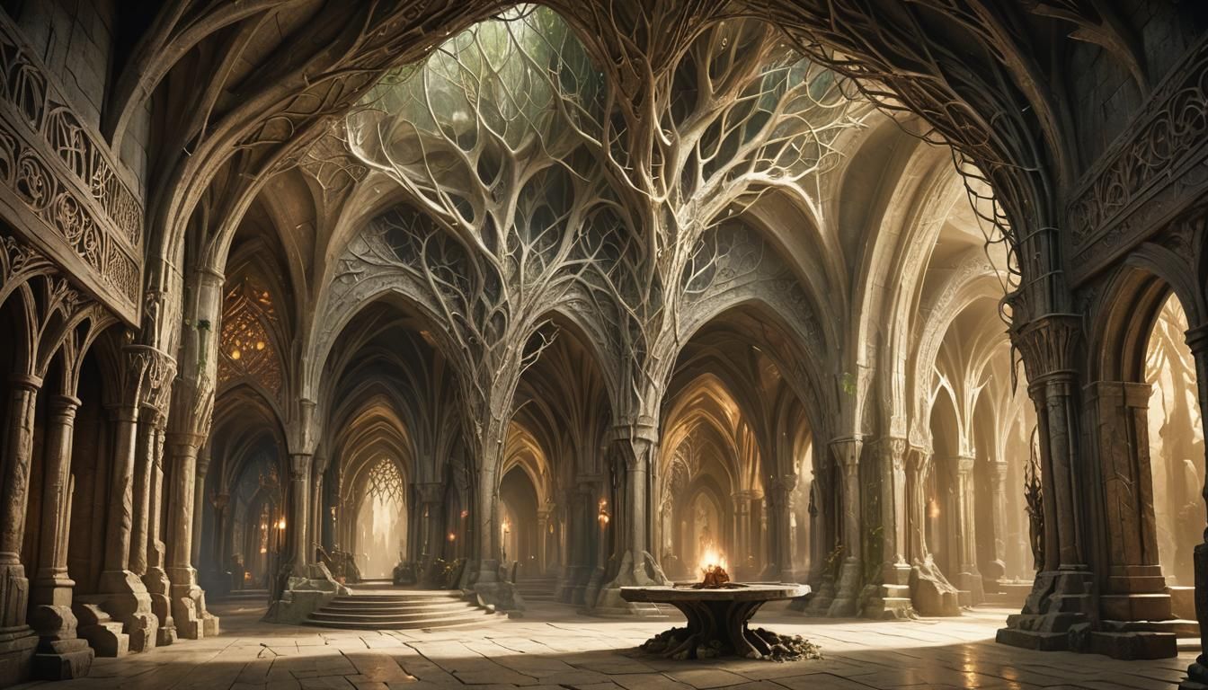 Elegant Interior of an Elven Palace