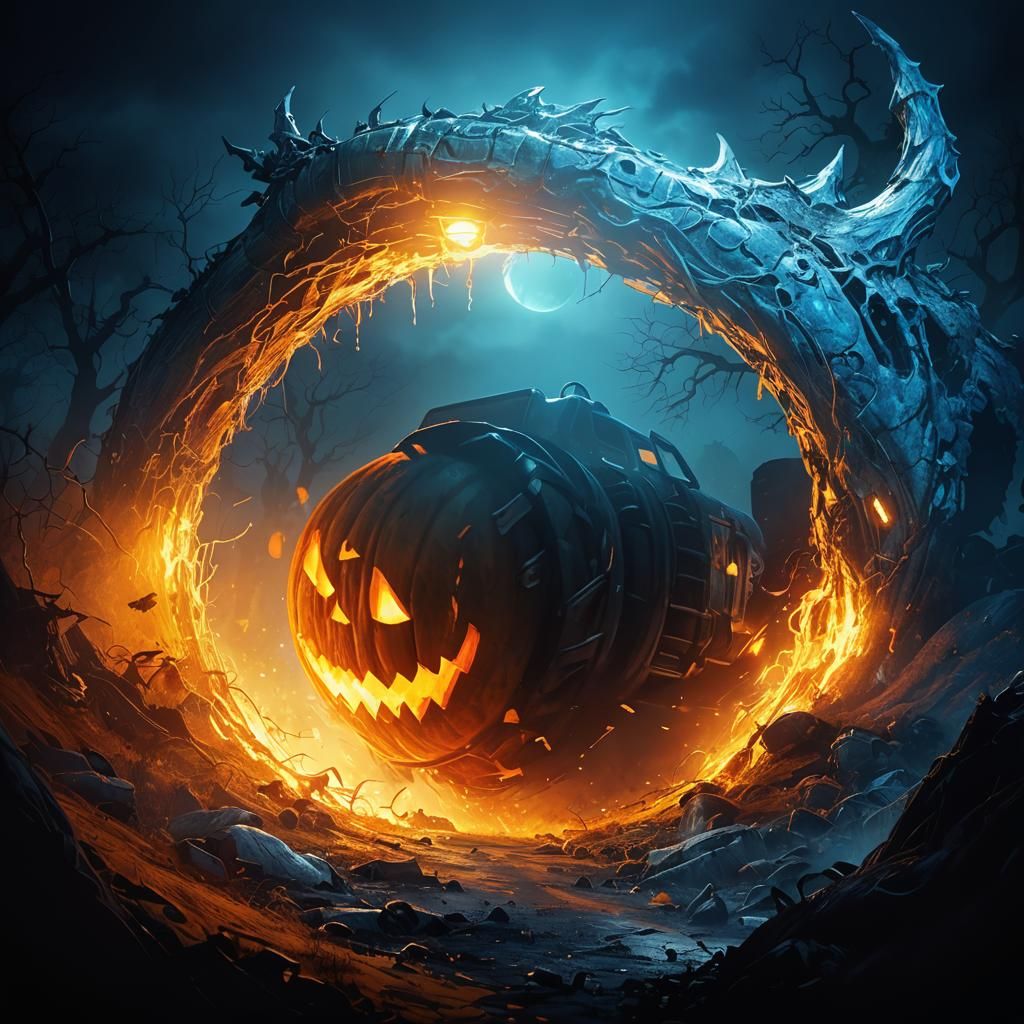 Halloween Monster Truck Graveyard Concept Art