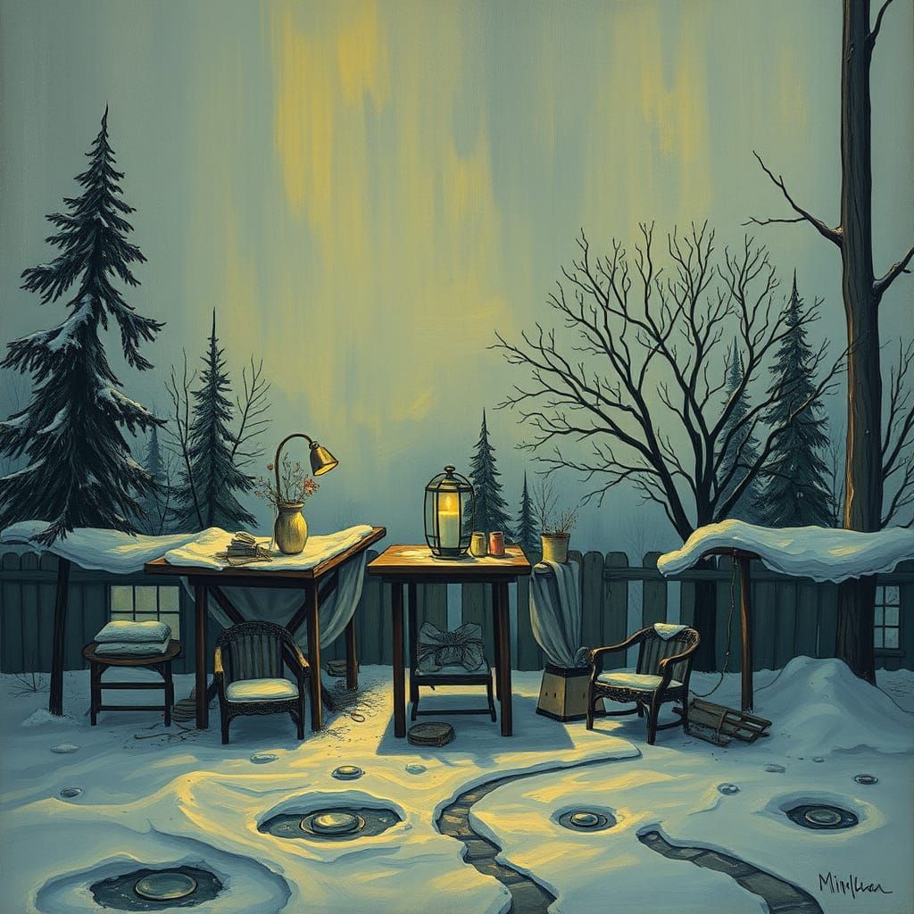 Lonely Melancholy Figure in a Desolate Landscape