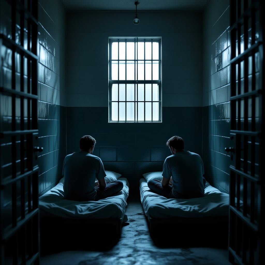 Weary Men Confined in Stark Jail Cells