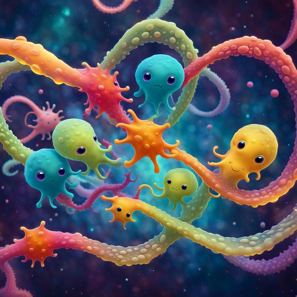 Vibrant Amoebas Unite in Infinity Loop