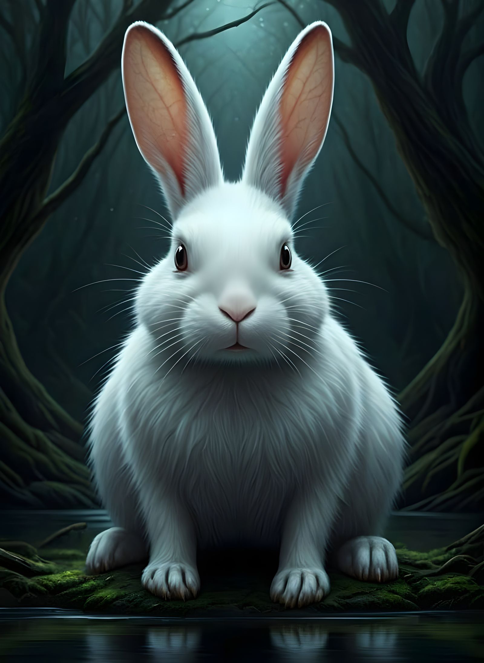 Photorealistic Rabbit-Anglerfish Hybrid Portrait