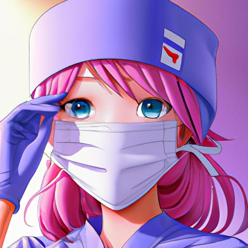 Surgical Nurse Illustration in Studio Ghibli Anime Style
